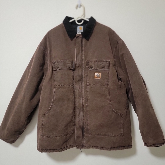Carhartt Men's Brown Field Jacket with Black Collar April 2004